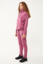 Kadın Plum Düz Paça, Dik Yaka Yarım Fermuarlı Sweatshirt Takım | 1632 - 3