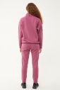 Kadın Plum Düz Paça, Dik Yaka Yarım Fermuarlı Sweatshirt Takım | 1632 - 7