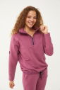 Kadın Plum Düz Paça, Dik Yaka Yarım Fermuarlı Sweatshirt Takım | 1632 - 4