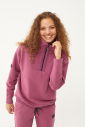 Kadın Plum Düz Paça, Dik Yaka Yarım Fermuarlı Sweatshirt Takım | 1632 - 12