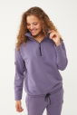 Kadın Lavanta Düz Paça, Dik Yaka Yarım Fermuarlı Sweatshirt Takım 1632 - 10