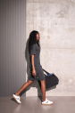 Kadın Antrasit Yıkamalı Washed Oversize Elbise | 3914 - 10