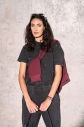 Kadın Antrasit Yıkamalı Washed Taşlı Oversize Tişört | 3912 - 1