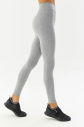 Kadın Gri Melanj Organik Pamuklu Yüksek Bel Basic Esnek ve Spor Tayt 0108 - 7