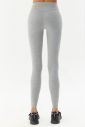 Kadın Gri Melanj Organik Pamuklu Yüksek Bel Basic Esnek ve Spor Tayt 0108 - 6