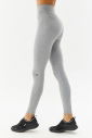 Kadın Gri Melanj Organik Pamuklu Yüksek Bel Basic Esnek ve Spor Tayt 0108 - 4