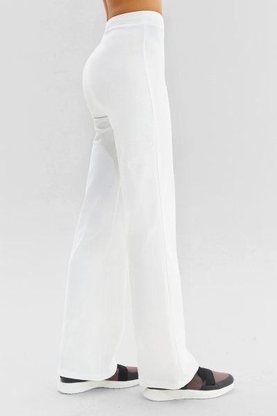 BİLCEE - Kadın Beyaz Yüksek Bel Bol Paça Yoga Pantolonu 0311 (1)