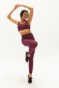 Kadın Mürdüm Yüksek Bel Cepli Esnek ve Toparlayıcı Cepli Sporcu Taytı | 0739 - 4