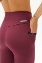 Kadın Mürdüm Yüksek Bel Cepli Esnek ve Toparlayıcı Cepli Sporcu Taytı | 0739 - 6