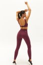 Kadın Mürdüm Yüksek Bel Cepli Esnek ve Toparlayıcı Cepli Sporcu Taytı | 0739 - 11