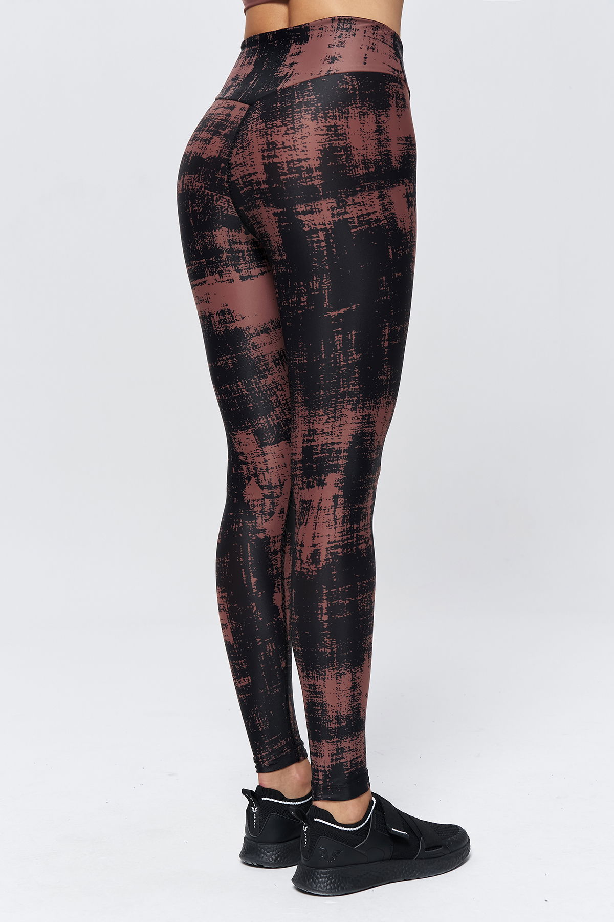 Kadın Toprak Yüksek Bel Desenli Tayt | 4112 - BİLCEE (1)