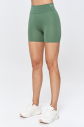 Kadın Yeşil Yüksek Bel Fırçalı Yumuşak Toparlayıcı Sporcu Kısa Biker Tayt | 9776 - 9