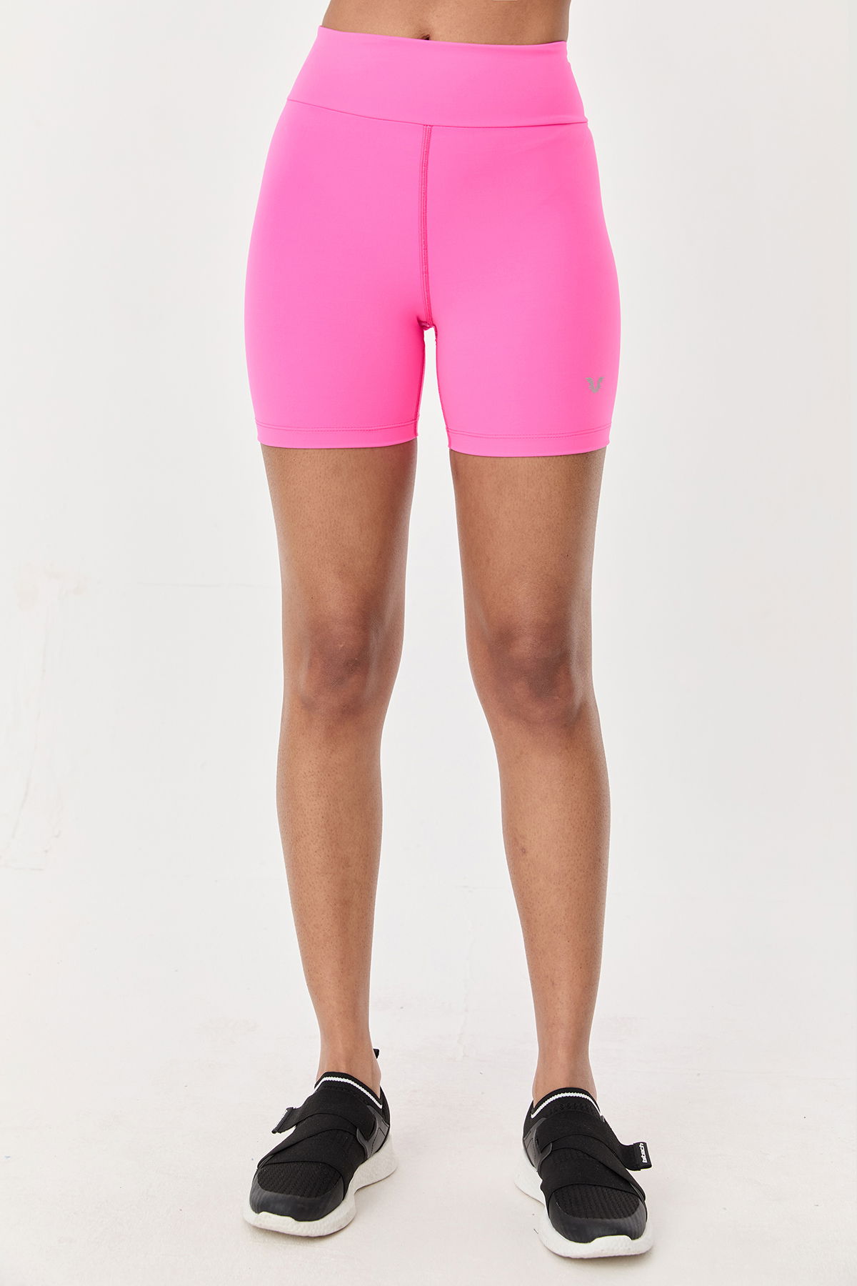 Kadın Pembe Yüksek Bel Kısa Boy Biker Sporcu Tayt | 9730 - BİLCEE