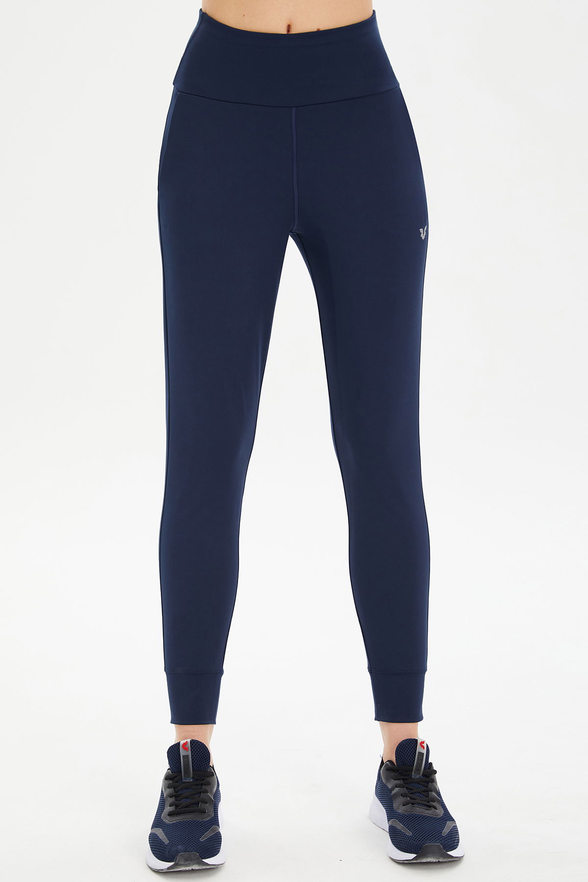 Kadın Lacivert Yüksek Bel Spor ve Günlük Likralı Esnek Antrenman Fashion Sporcu Tayt Pantolon | 0676 - BİLCEE