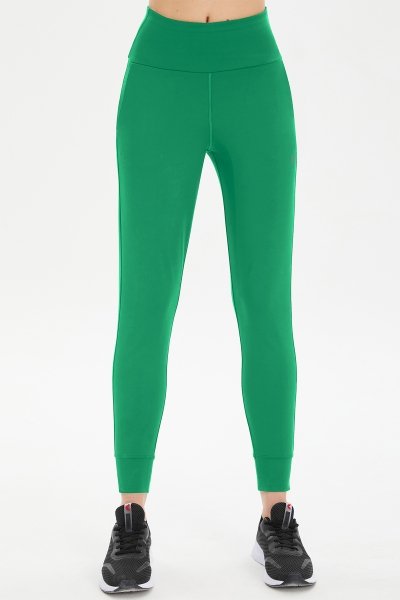 Kadın Yeşil Yüksek Bel Spor ve Günlük Likralı Esnek Antrenman Fashion Sporcu Tayt Pantolon 0676 