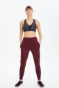 Kadın Bordo Yüksek Bel Spor ve Günlük Likralı Esnek Antrenman Fashion Sporcu Tayt Pantolon | 0676 - 10