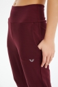 Kadın Bordo Yüksek Bel Spor ve Günlük Likralı Esnek Antrenman Fashion Sporcu Tayt Pantolon | 0676 - 9