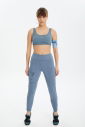 Kadın Mavi Yüksek Bel Likralı Parçalı Outdoor Tayt Pantolon | 0674 - 16