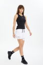 Kadın Beyaz Yüksek Bel Likralı Spor ve Günlük Taytlı Tenis Şortu | 0712 - 8