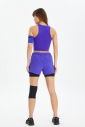 Kadın Mor Yüksek Bel Likralı Spor ve Günlük Taytlı Tenis Şortu | 0712 - 6