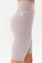 Kadın Bej Yüksek Bel Organik Pamuklu Esnek ve Toparlayıcı Spor Kısa Biker Tayt 0115 - 2