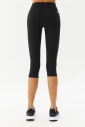 Kadın Siyah Yüksek Bel Organik Pamuklu Diz Altı Esnek ve Toparlayıcı Spor Tayt 0116 - 5