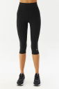 Kadın Siyah Yüksek Bel Organik Pamuklu Diz Altı Esnek ve Toparlayıcı Spor Tayt 0116 - 3