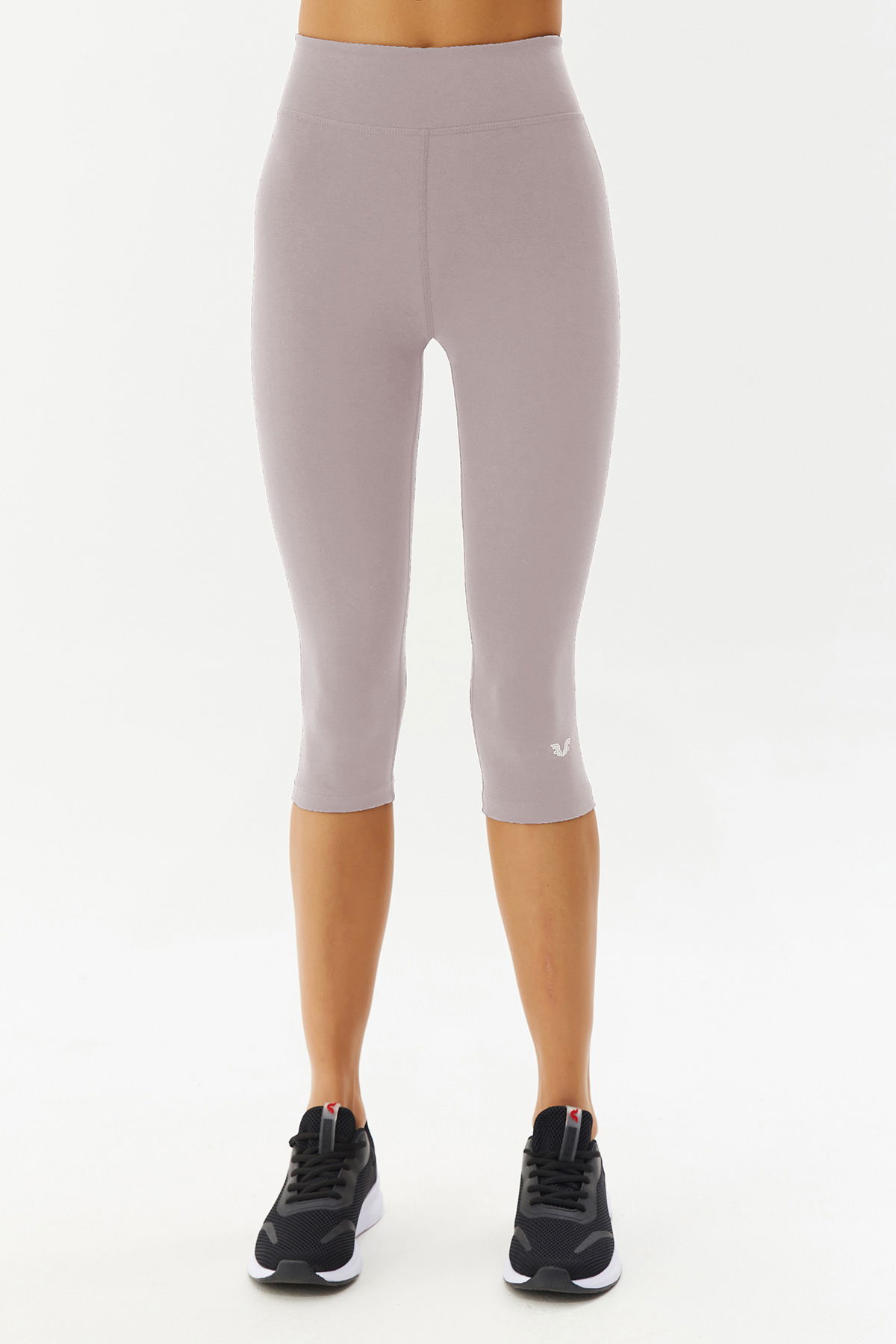 Kadın Lila Yüksek Bel Organik Pamuklu Diz Altı Esnek ve Toparlayıcı Tayt | 0116 - BİLCEE (1)