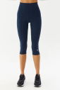 Kadın Lacivert Yüksek Bel Organik Pamuklu Diz Altı Esnek ve Toparlayıcı Spor Tayt | 0116 - 2