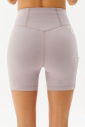 Kadın Bej Yüksek Bel Organik Pamuklu Esnek ve Toparlayıcı Biker Şort Kısa Spor Tayt | 0114 - 9