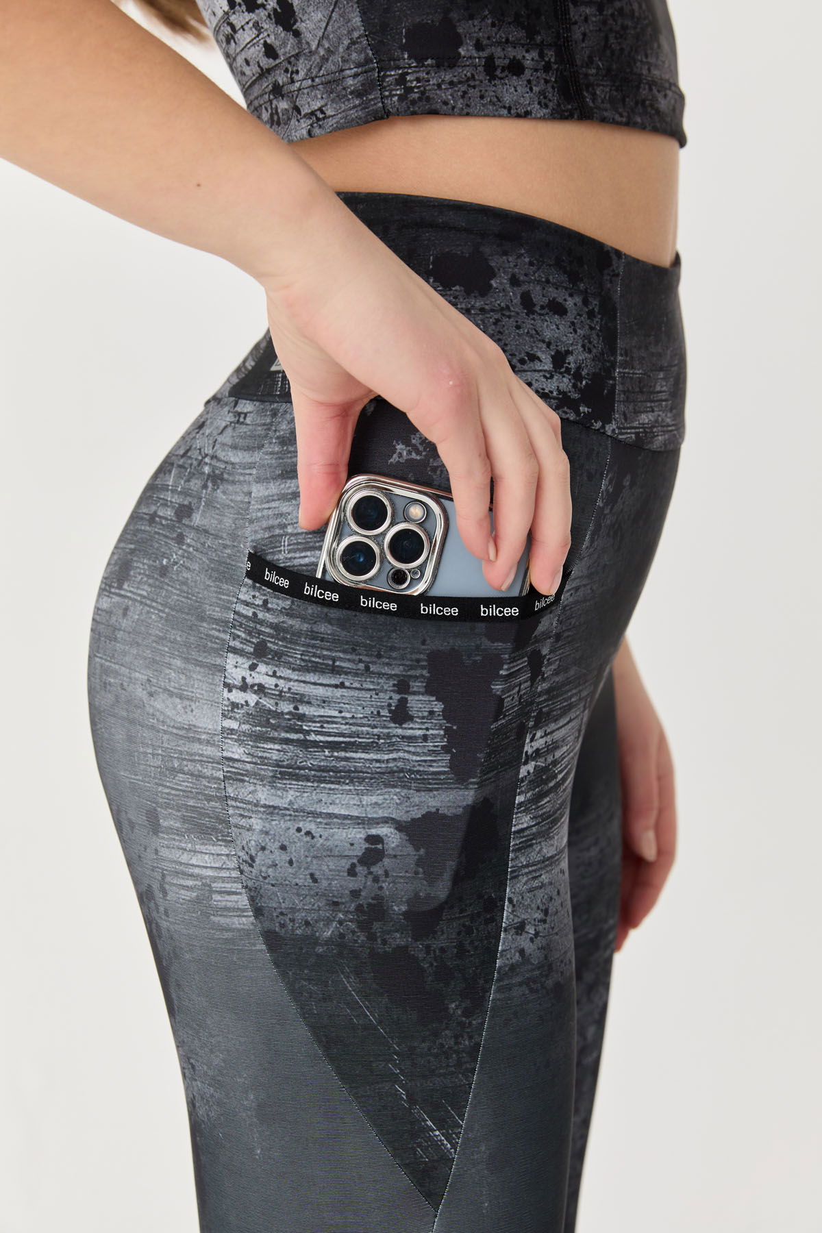 Kadın Gri Mental Yüksek Bel Toparlayıcı Cepli Sporcu Taytı | 1388 - BİLCEE (1)