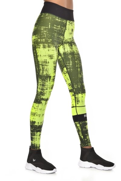 Bilcee Neon Yeşil Kadın Yüksek Bel Toparlayıcı Spor Tayt GW-9228
