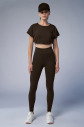 Kadın Kahve Yüksek Bel Toparlayıcılı Full Likralı Cepli Sporcu Tayt | 4056 - 8