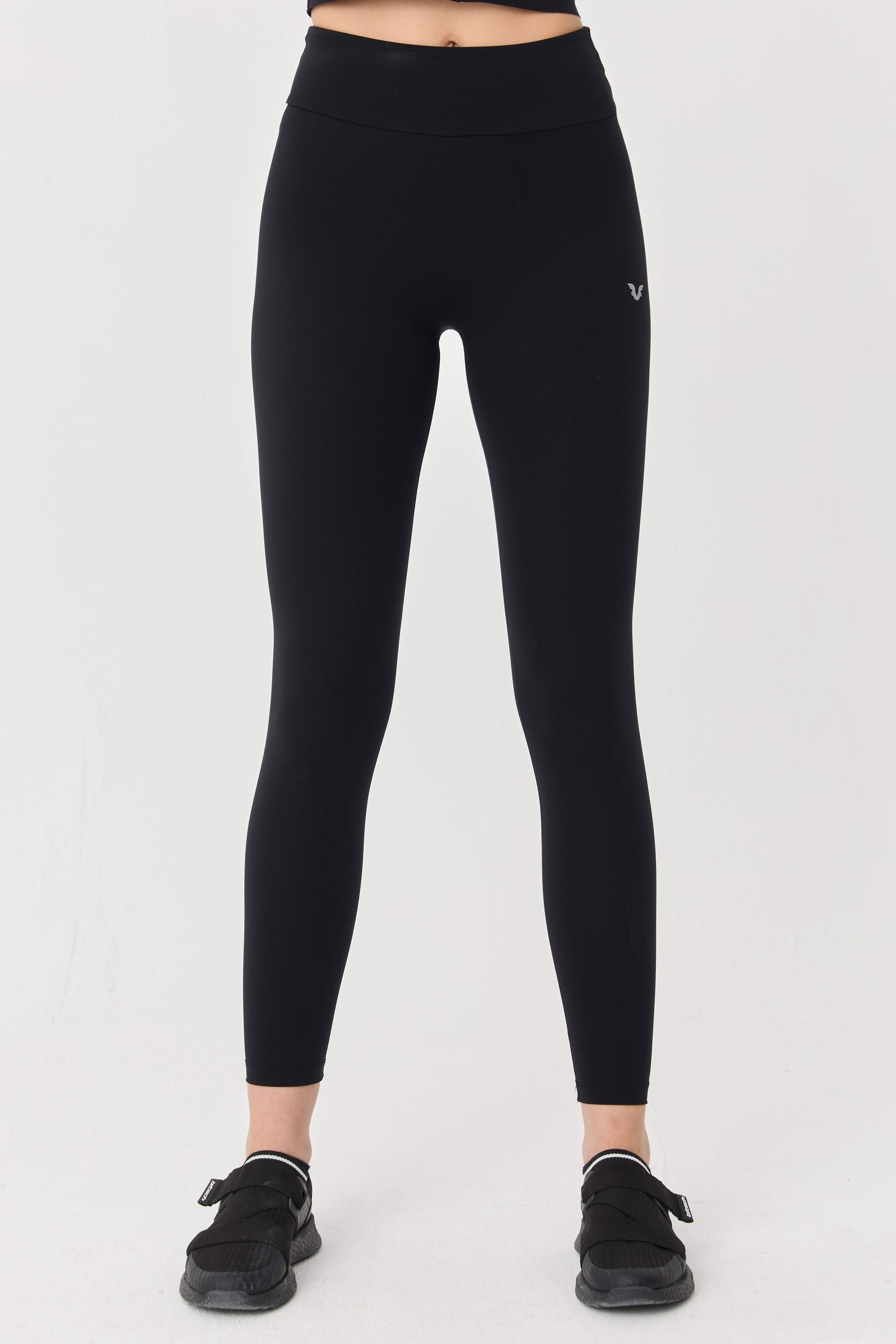 Kadın Siyah Yüksek Bel Toparlayıcı Full Likralı Sporcu Taytı | 9729 - BİLCEE