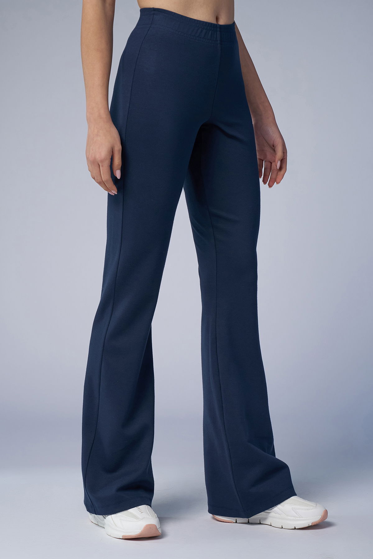Kadın Lacivert Yüksel Bel Flare Pantolon | 4555 - BİLCEE (1)