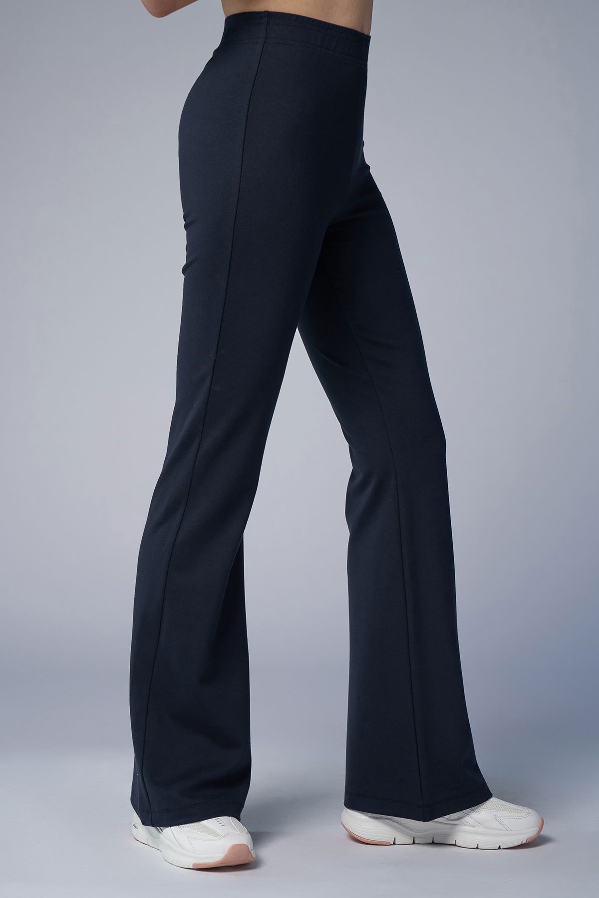 Kadın Koyu Lacivert Yüksel Bel Flare Pantolon | 4555 - BİLCEE (1)