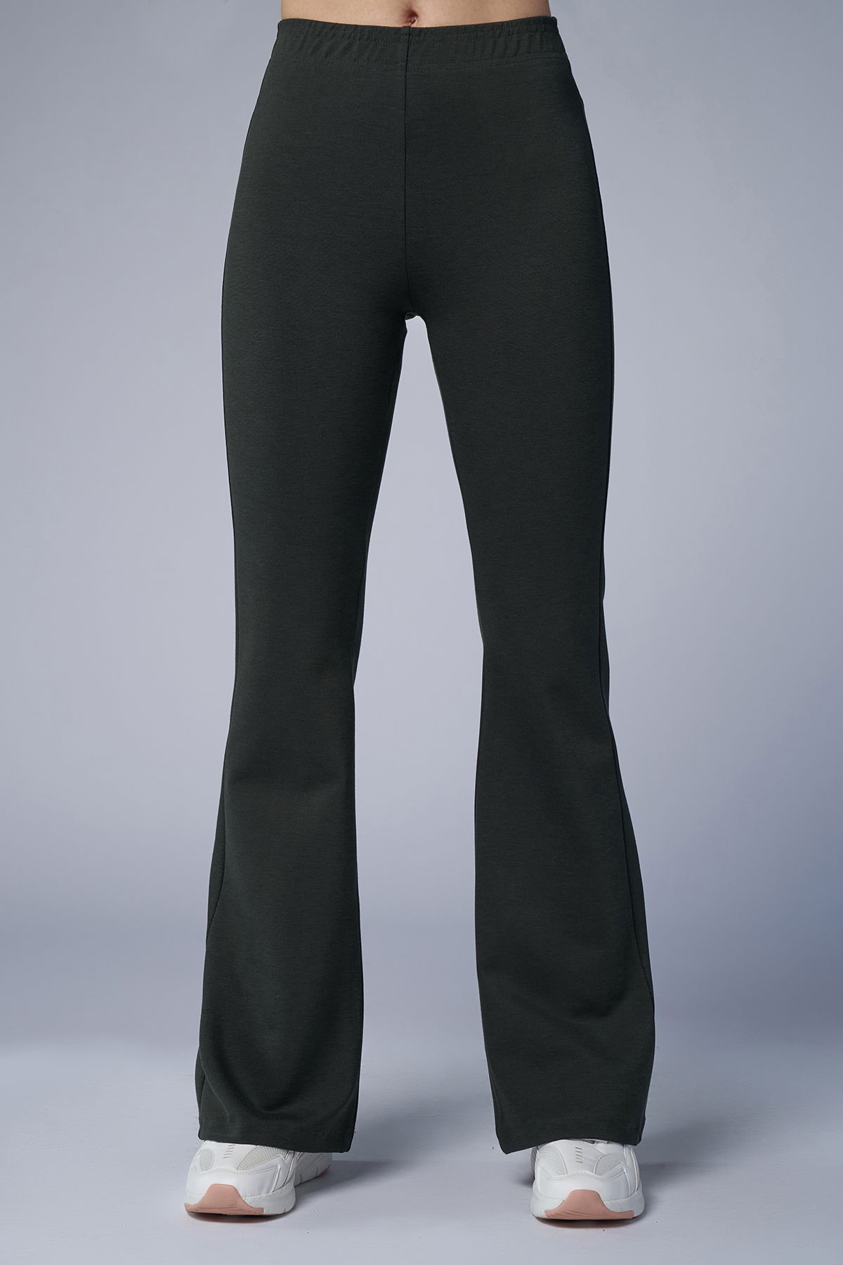 Kadın Haki Yüksel Bel Flare Pantolon | 4555 - BİLCEE