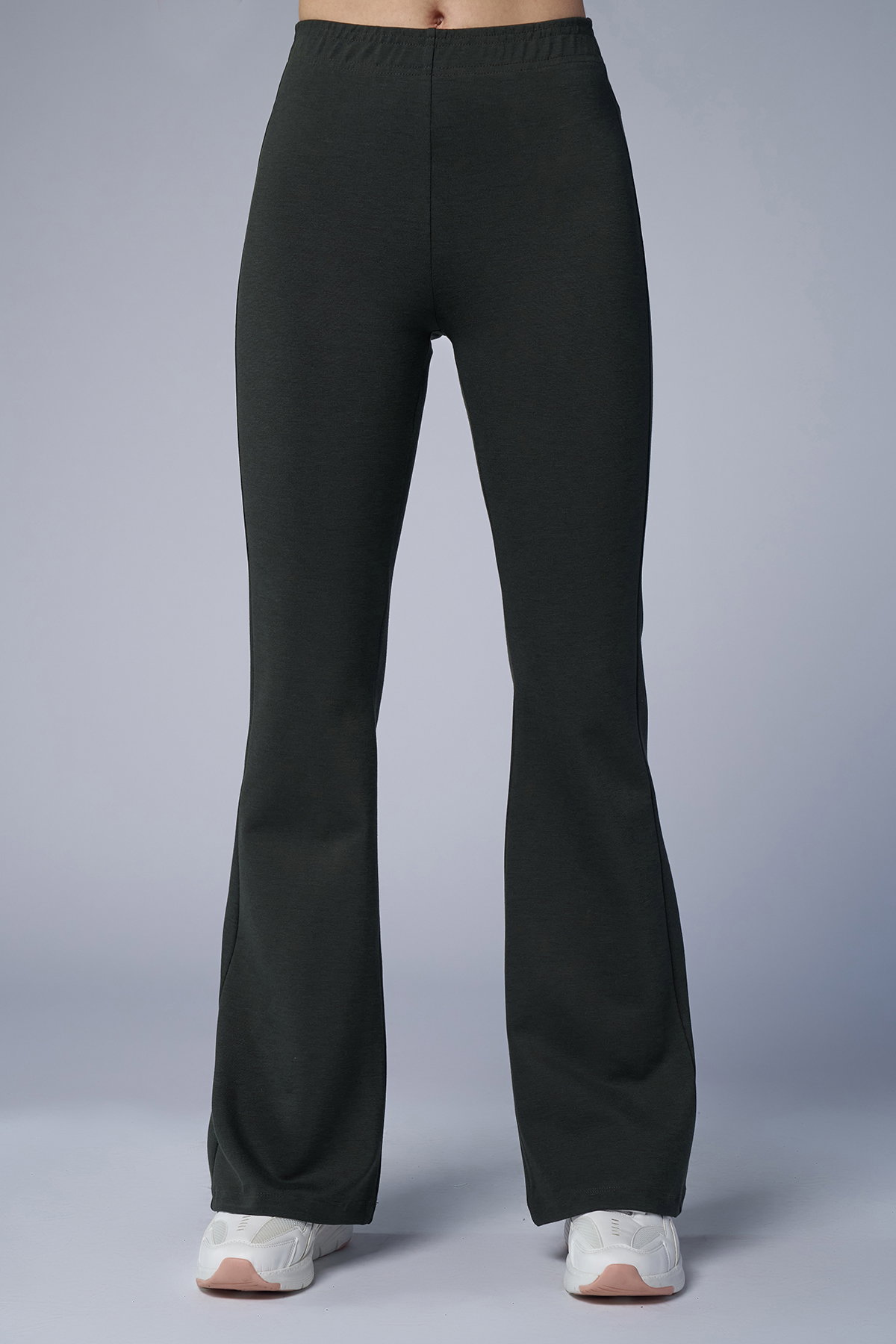 Kadın Haki Yüksel Bel Flare Pantolon | 4555 - BİLCEE