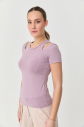 Kadın Lila Omuz Detaylı Yumuşak Dokulu Body Tişört 9723 - 3