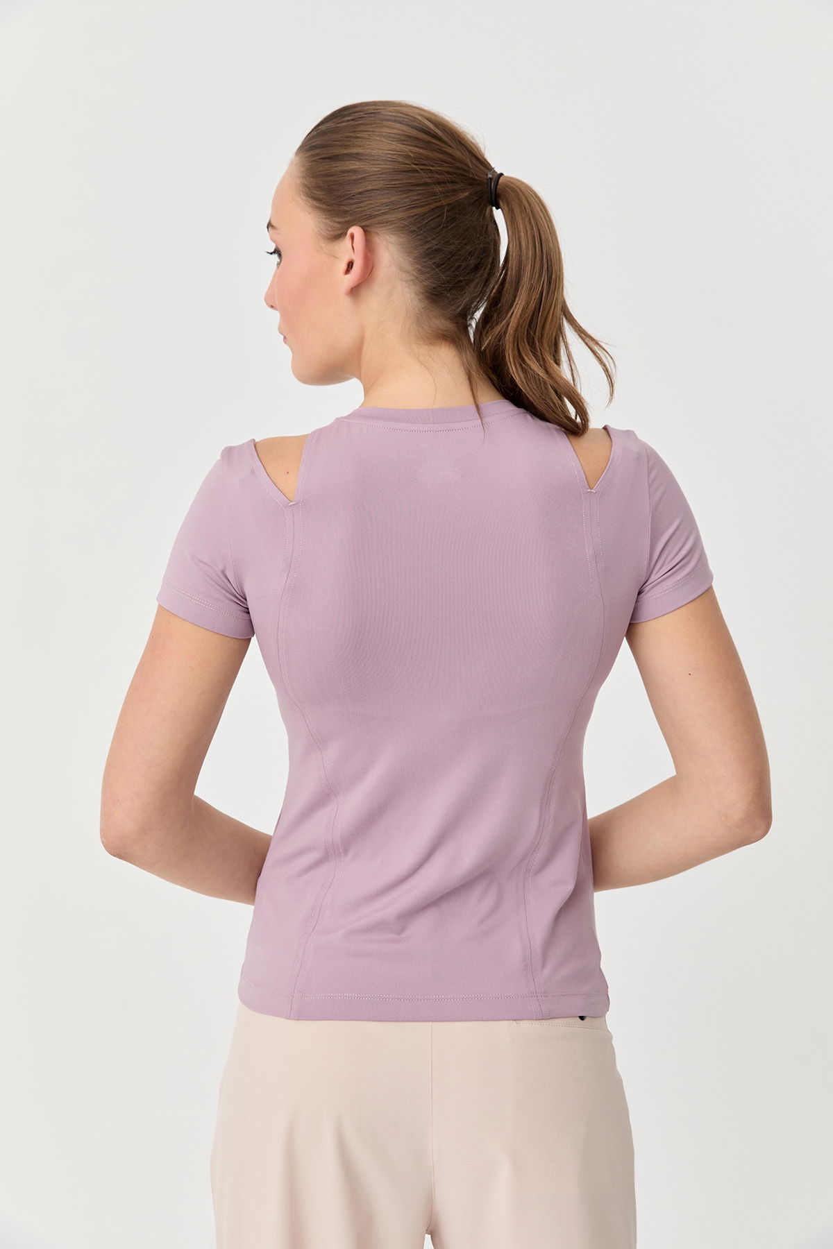 Kadın Lila Omuz Detaylı Yumuşak Dokulu Body Tişört 9723 - BİLCEE (1)