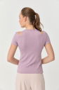 Kadın Lila Omuz Detaylı Yumuşak Dokulu Body Tişört 9723 - 2