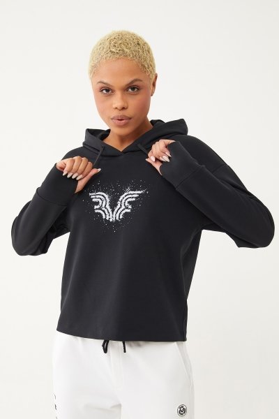 Kadın Siyah Yumuşak Dokulu Fashion Sweatshirt 1542