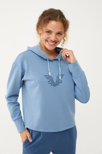 Kadın Sea Ice Yumuşak Dokulu Fashion Sweatshirt 1542 