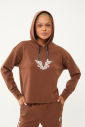 Kadın Kahverengi Yumuşak Dokulu Fashion Sweatshirt 1542 - 4