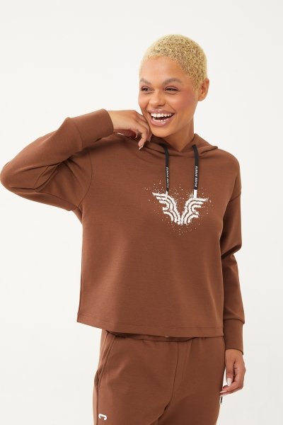Kadın Kahverengi Yumuşak Dokulu Fashion Sweatshirt 1542