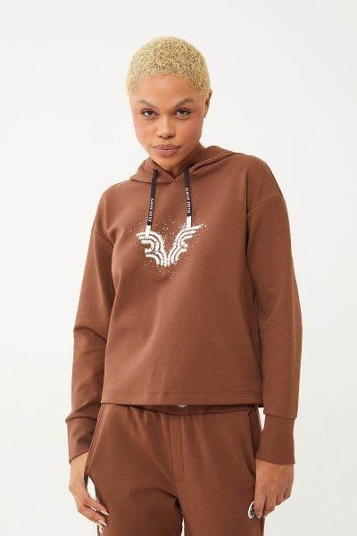 Kadın Kahverengi Yumuşak Dokulu Fashion Sweatshirt 1542