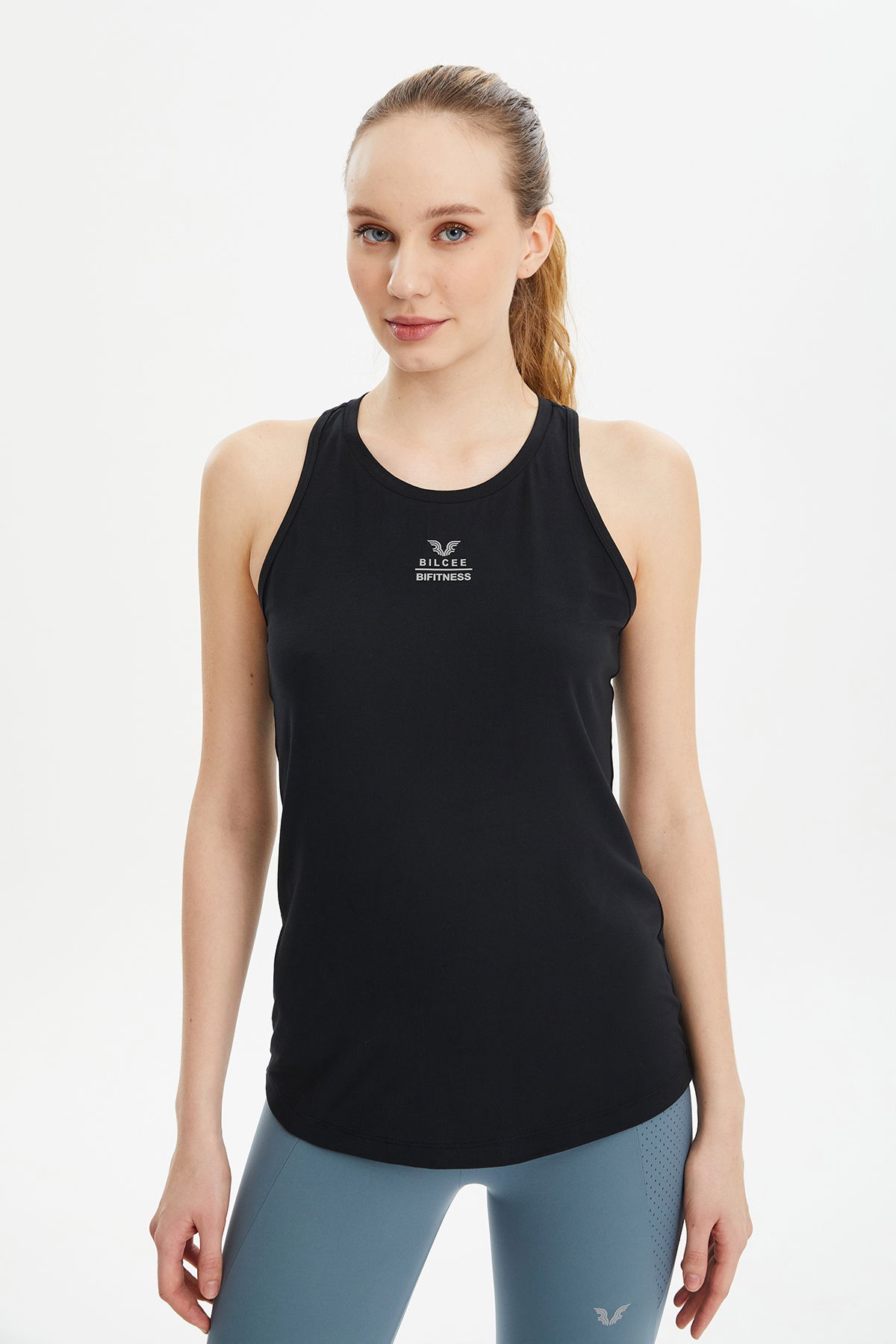 Kadın Siyah Yumuşak Dokulu Hızlı Kuruyan Performans Atlet | 0539 - BİLCEE