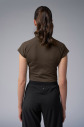 Kadın Kahve Kısa Kollu Yakalı Sörf Body 4059 - 5