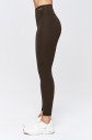 Kadın Kahve Yüksek Bel Fırçalı Yumuşak Toparlayıcı Sporcu Tayt 9819 - 7
