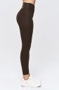 Kadın Kahve Yüksek Bel Fırçalı Yumuşak Toparlayıcı Sporcu Tayt 9819 - 6